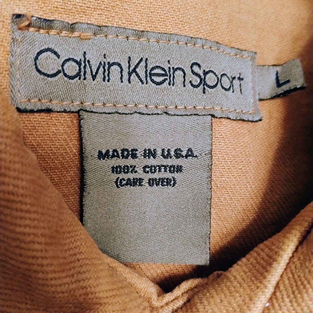 Calvin Klein Vintage Button-Front Trucker Jacket in Orange / Brown - Picture 3 of 7